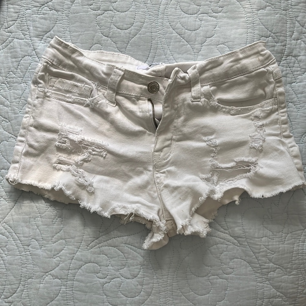 White denim shorts